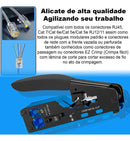 Alicate Multifuncional Crimpagem Vazado Rj45/rj11/12 Cat7 Ez Profissional Preto/Azul Exbom FRM-ACN702