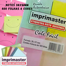 Kit 40 Blocos Recados Cole Fácil 38x50mm Colorido 100fls Cor Amarelo Verde Laranja Rosa Pasteis