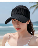 Viseira Feminina Chapéu Proteção Moda Praia Piscina E Preto UN