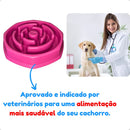 Comedor Cachorro Grande Interativo Lento Pote Ração Água Tigela Cor Rosa