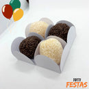 100 Forminhas Doces Porta Forminha 4 Pétalas Brigad Branca