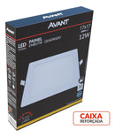 Painel Led Alu 12w 3000k Emb. Quadrado 110v/220v 17cm Avant Estrutura Branco