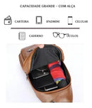 Bolsa Tiracolo Masculina Pochete Transversal Couro Ombro Top Cor Marrom