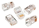 Kit 100 Conector Rj45 Utp Lan Cat5e Banho De Ouro Cabo De Rede - Link+