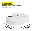 Protetor Colchão Capa Impermeável Cama Queen 1 Peça Branco Cor Marrom-escuro