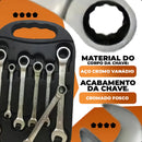 Chave Combinada Catraca Jogo De Chaves Com 7 Peças De Aço 08 A 19mm Reforçado Bmb-01 Indufer