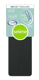 3 Pares Meias 3/4 Masculina Compressão Moderada S Preto 39-43