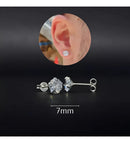 Brinco Masculino De Prata Pura 925 Diamante Sintético 7mm Cor Prateado