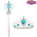 Kit Frozen Elsa Acessórios Com Trança Luvas Coroa E Varinha