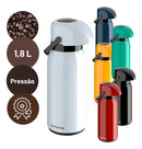 Garrafa térmica Verona Pressão Ampola de vidro 1.8L preta Unitermi