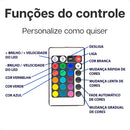 Fita Led Rgb 5m 5050 Colorida Decoração + Fonte + Controle Luz RBG 16 Cores Tensão de operação