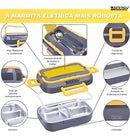 Marmita Inox Cor Azul-escuro Tomada Woosh de Aluminio Repartição Em Inox