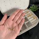 3 Pares Brinco Trio De Argola Gota Clicker Ouro 18k Banhada