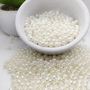 Miçanga Pérola Abs Creme 6mm Com Furo Bijus Aprox 920 Pç Diâmetro 6 mm Realizzi