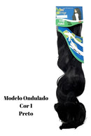 Kit 2 Aplique Cabelo Tic Tac Organ Igual Cabel Preto ondulado