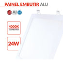 Painel Led Alu 24w 4000k Emb. Quadrado 110v/220v 30cm Avant Estrutura Branco