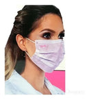 Máscara descartável tripla C clipe nasal rosa 50 unidades