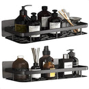 Kit 2 Suporte Porta Shampoo Sabonete Banheiro Adesivo Parede Sem Furos Box Luxo Cor Preto