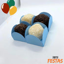 100 Forminhas Doces Porta Forminha 4 Pétalas Br Azul-claro
