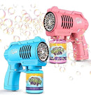 Brinquedo Lança Bolha De Sabão Pistola Bazuca Bubble Gun Com Luz Led Cor Rosa