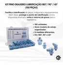 Kit 150 Uni Pino Bico Graxeiro Graxa Lubrificacao Reto/45/90