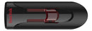 Pendrive SanDisk Cruzer Glide 64GB 3.0 Liso preto e vermelho