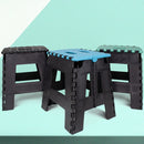 Kit 2 Banquinho Banqueta Dobravel Pequena Portatil Resistent Cor Preto