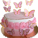 Vitrine Topo de Bolo de Borboletas Rosa e Dourada Mariposas Rosa Dorada Rosa Mariposas Pack 10 10