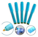 Kit 5 Caneta Nota Falsa Testador Dinheiro Luz Ultravioleta Cor Azul/Roxo