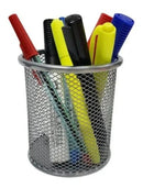 Kit C/ 6 Porta Caneta Lápis Redondo Aramado Telado Cor Preto