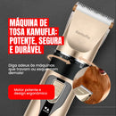 Máquina Tosa Pet Kamufla Profissional Silenciosa Bivolt + Kit Completo com Alicate Unha Cão Gato