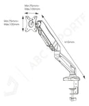 Suporte De Mesa Com Pistão A Gás 14 À 32'' Aquário Sim-2000 Cor Preto
