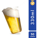 Copo Descartável Liso Festa Para Chopp 330ml Resistente 50un Cor Transparente