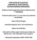 Bloco Nota Neutra Pequeno Multivias 1 Via 50 Folhas 20 Unid