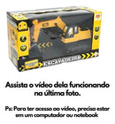 Escavadeira De Controle Remoto Com Fio Carrinho Trator Manobra e Move a Pá DM Toys