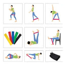 Par Halter 1 Kg+ Caneleira 1 Kg+ Kit 5 Theraband+ Elástico Cor Preto