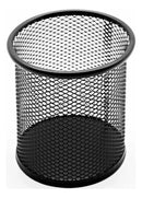 Kit C/ 6 Porta Canetas Lápis Redondo Aramado Preto Office