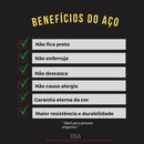 Cordão Masculina Grossa Conjunto + Pulseira Pr Prateado 70cm