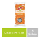 Esponja Scotch-Brite Não Risca Limpeza Delicada de fibra sintética laranja 3 u pacote x 3