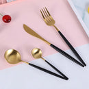 Conjunto De Talheres De Aço Luxo Inoxidável 24pcs Faqueiros Cor Prata