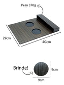 Esteira Suporte Porta Copos Braço Sofá Apoio Cerveja Kit 2un Cor Marrom Tabaco