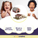 Celeiro E Estábulo Mini Fazendinha Em Mdf Adesivado - MDF Criativa