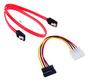 Kit Cabo Sata Dados E Força Para Ssd Hd Gravador Dvd Cor Preto e Vermelho