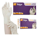 Luvas descartáveis Talge Luvas de látex cor natural tamanho P de látex com pó x 100 unidades