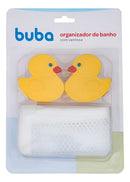 Organizador Guarda Brinquedos De Banho e Banheira Com Ventosa Pato Pintinho Amarelo e Branco - Buba