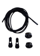 Cadarço Elástico 1 Par Tênis Corrida C/ Regulador E Ponteira Cor Preto