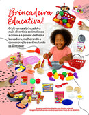 Cesta de Frutas e Legume Infantil Piquenique Cestinha com 44 Pçs Pica Pau