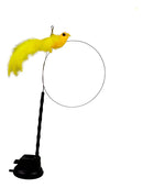 Brinquedos Para Gatos Pet Interativo Varinha Ventosa Fixa Chao Com Pássaro