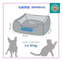 Cama De Cachorro médio Cama lavável com ziper resistente fácil remoção dos enchimentos kit cama, manta e almofada Cor Azul-marinho