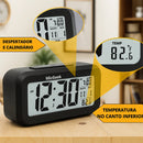 Relógio Despertador Digital Alto De Mesa Cabeceira Temperatura Calendário Com Sensor de Luminosidade MICGEEK